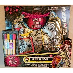 New Monster High Metallic Color N' Style Purse Age 6 Frankie Design Toy Kids Fun